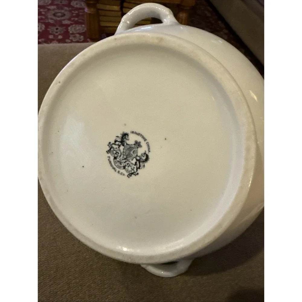 Antique Jacob Furnival & Co. Ironstone China Vegetable Tureen England (TD)